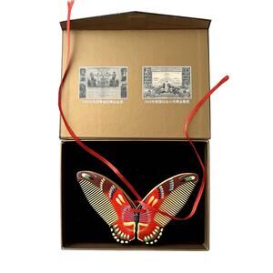 Baixiang Wooden Handmade Hand Painted ChangZou Longevity Butterly Comb NIB